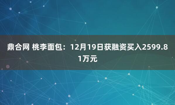 鼎合网 桃李面包：12月19日获融资买入2599.81万元